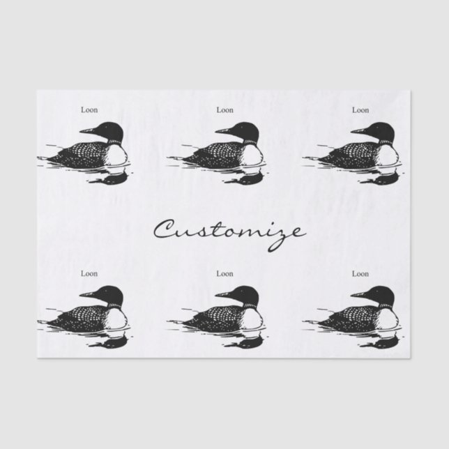 Loon Swimming Bird Art Thunder_Cove Tissue Paper (Front)