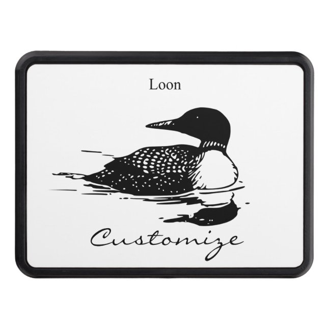Loon Swimming Bird Art Thunder_Cove Trailer Hitch Cover (Front)