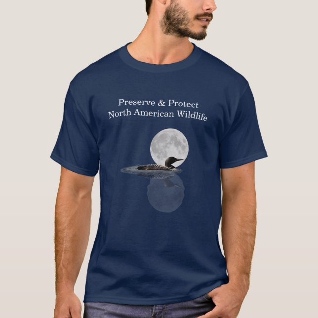 Loon Swims Dans Le T-Shirt Lune (Devant)