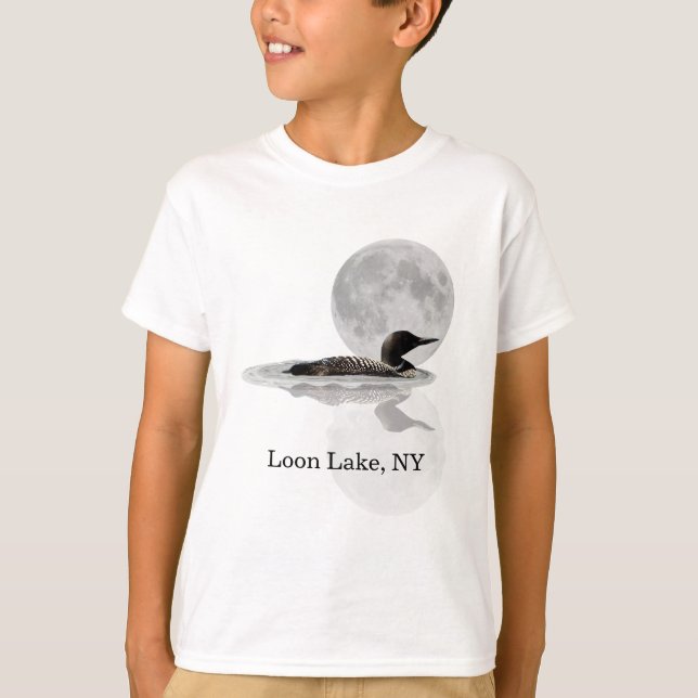 Loon Swims in Moonlight Garçon T-Shirt pour enfant (Devant)