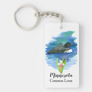 Loon Waterfowl Baby Bird Lady Slipper Keychain