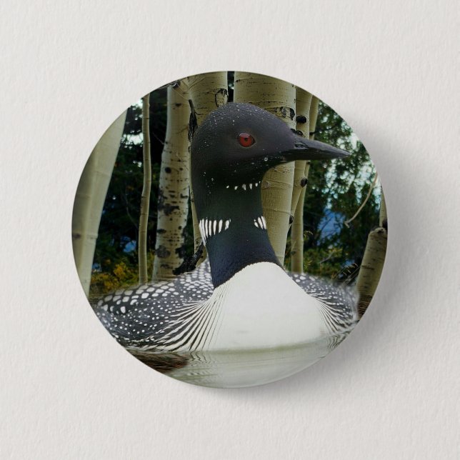 Loon Wilderness 2 Inch Round Button (Front)