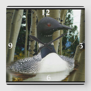 Loon Wilderness Square Wall Clock