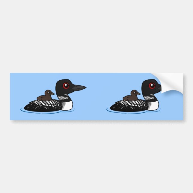 Loon with chick bumper sticker (Front)