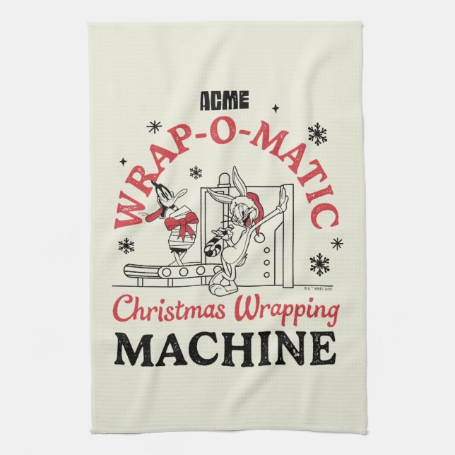 LOONEY TUNES™ | ACME Wrap-O-Matic Wrapping Machine Kitchen Towel (Vertical)
