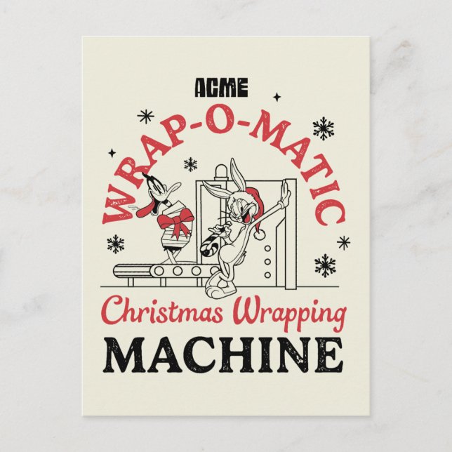 LOONEY TUNES™ | ACME Wrap-O-Matic Wrapping Machine Postcard (Front)