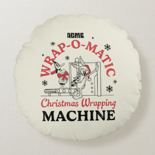 LOONEY TUNES™ ACME Wrap-O-Matic Wrapping Machine Round Pillow
