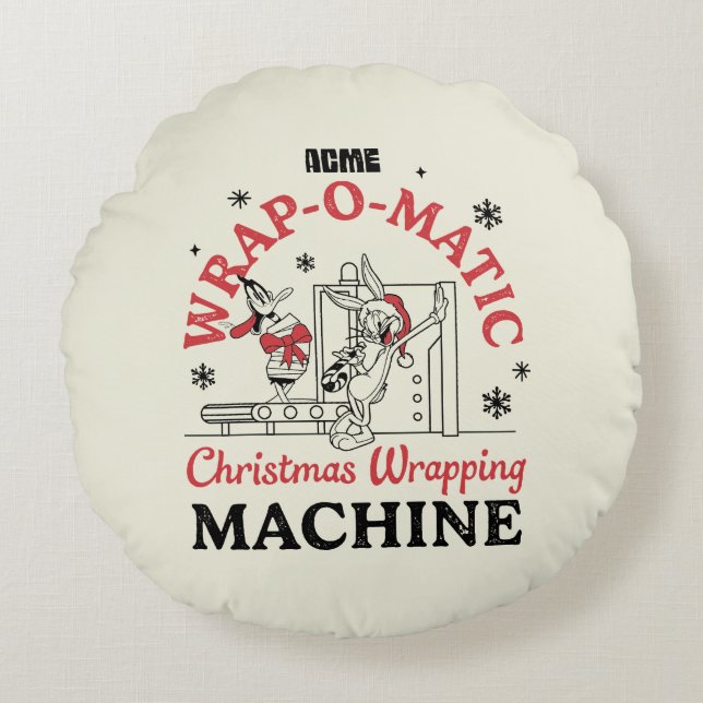 LOONEY TUNES™ | ACME Wrap-O-Matic Wrapping Machine Round Pillow (Front)