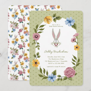 LOONEY TUNES™   BUGS BUNNY™ Floral Baby Shower Invitation