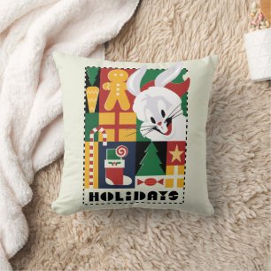 LOONEY TUNES™ BUGS BUNNY™ Holidays Badge Throw Pillow