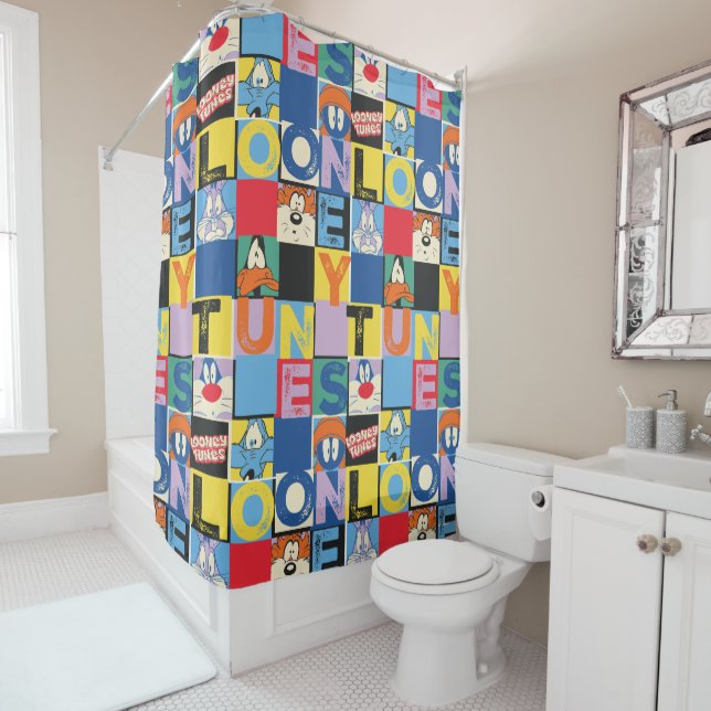 LOONEY TUNES™ Character Chequered Blocks (In Situ)