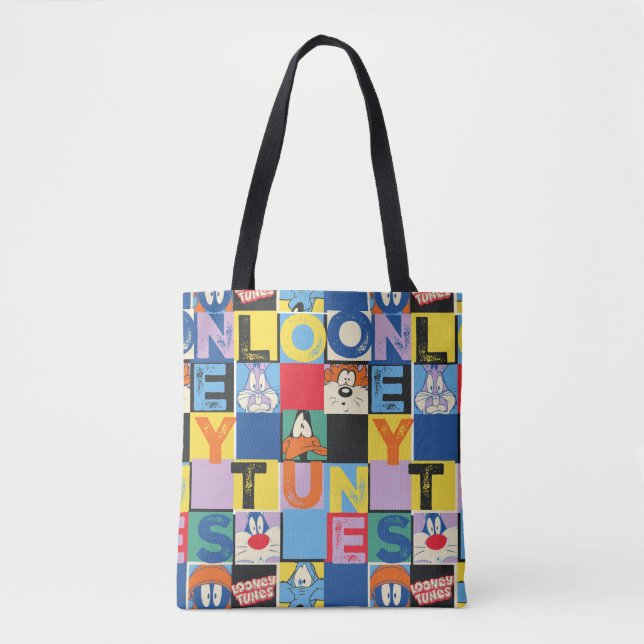 LOONEY TUNES™ Character Chequered Blocks Tote Bag (Front)