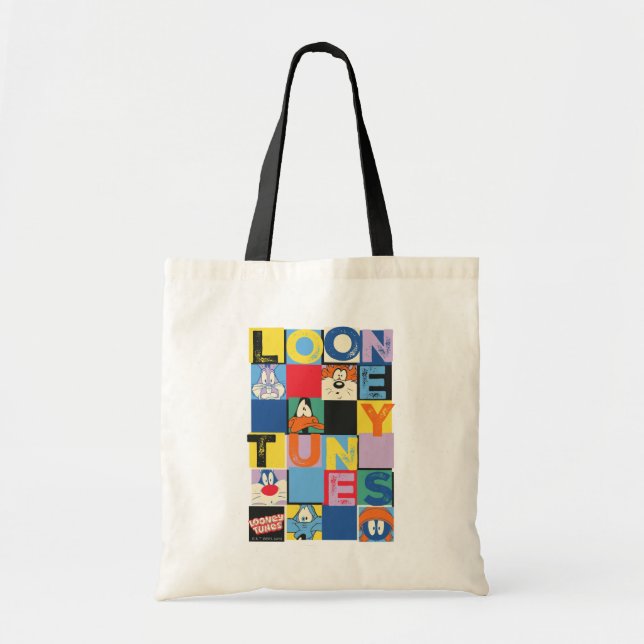 LOONEY TUNES™ Character Chequered Blocks Tote Bag (Front)