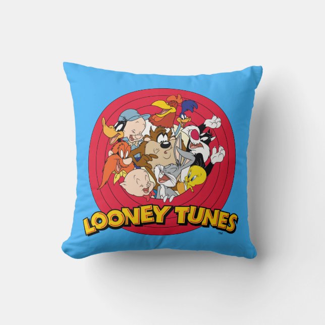 LOONEY TUNES™ Character Logo Throw Pillow (Front)