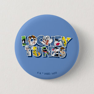 LOONEY TUNES™ Characters in Lettering 2 Inch Round Button