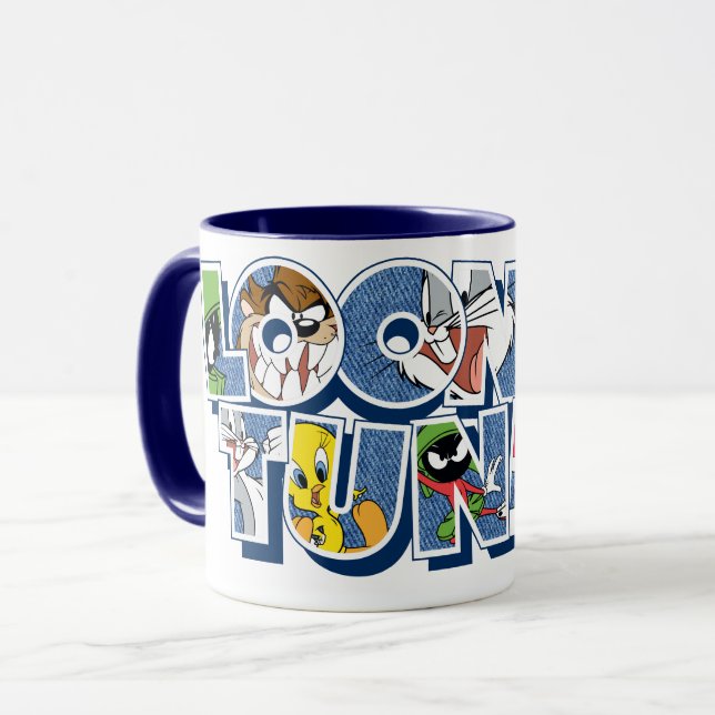 LOONEY TUNES™ Characters in Lettering Mug (Front Left)