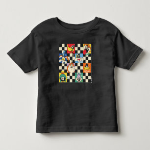 LOONEY TUNES™ Characters on Black & White Checker Toddler T-shirt