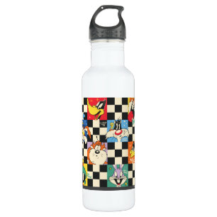 LOONEY TUNES™ Characters on Black & White Chequere 710 Ml Water Bottle
