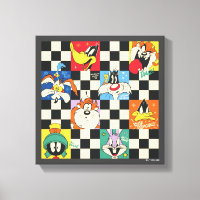 LOONEY TUNES™ Characters on Black & White Chequere