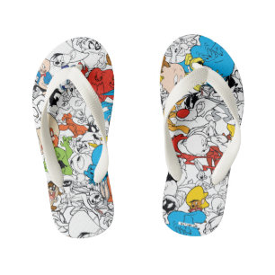 LOONEY TUNES™ Color Pop Pattern Kid's Flip Flops