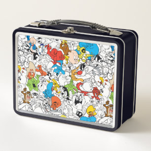 LOONEY TUNES™ Color Pop Pattern Metal Lunch Box