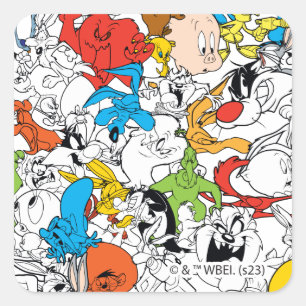 LOONEY TUNES™ Color Pop Pattern Square Sticker
