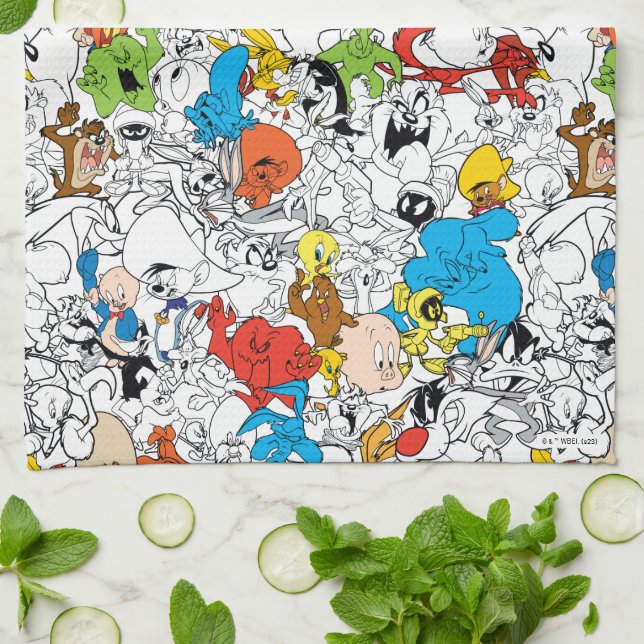 LOONEY TUNES™ Colour Pop Pattern Kitchen Towel (Folded)