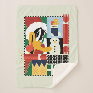 LOONEY TUNES™ DAFFY DUCK™ Holiday Quackers Sherpa Blanket