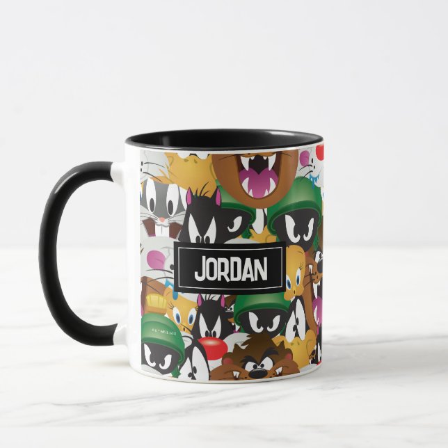 LOONEY TUNES™ Emoji Pattern | Add Your Name Mug (Left)