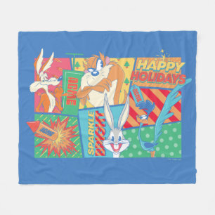 LOONEY TUNES™   Happy Holidays Pattern Fleece Blanket