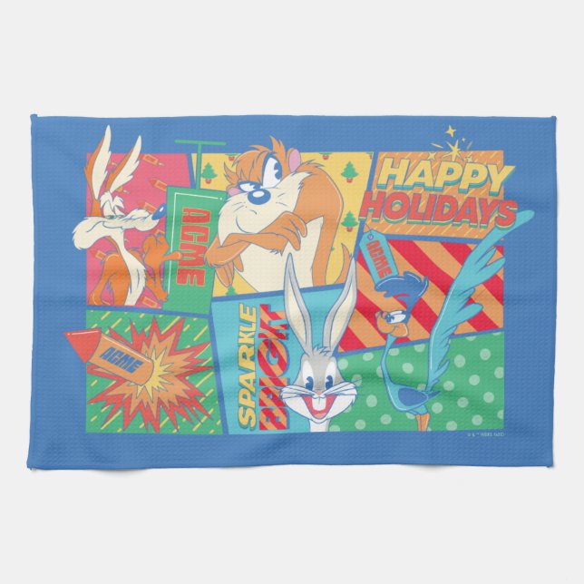 LOONEY TUNES™ | Happy Holidays Pattern Kitchen Towel (Horizontal)