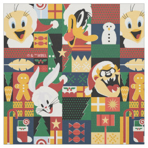LOONEY TUNES™Holiday Block Pattern Fabric