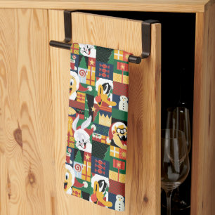 LOONEY TUNES™Holiday Block Pattern Kitchen Towel