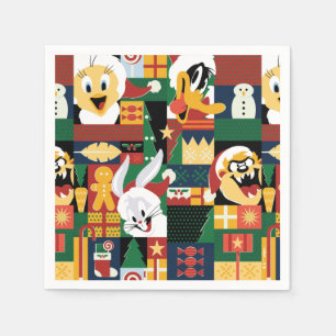LOONEY TUNES™Holiday Block Pattern Napkin