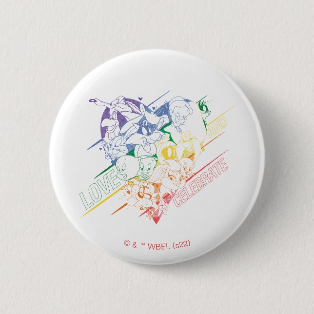 LOONEY TUNES™ - Love and Celebrate 2 Inch Round Button (Front)