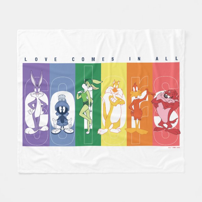 LOONEY TUNES™ - Love Comes In All Colours Fleece Blanket (Front (Horizontal))