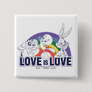 LOONEY TUNES™ - Love Is Love 2 Inch Square Button