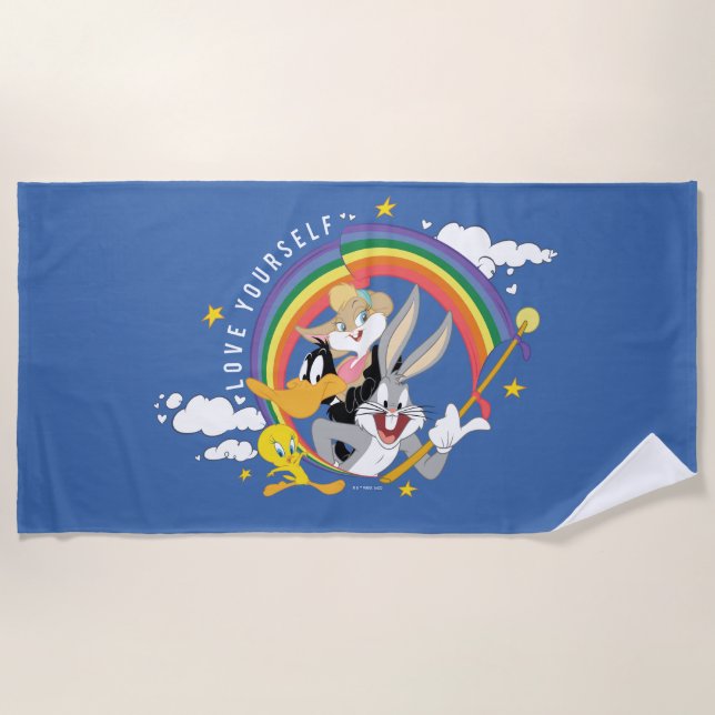 LOONEY TUNES™ - Love Yourself Pride Badge Beach Towel (Front)