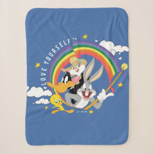 LOONEY TUNES™ - Love Yourself Pride Badge Sherpa Blanket