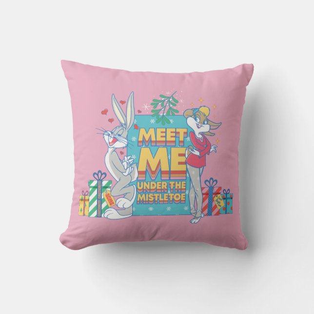 LOONEY TUNES™ | Meet Me Under the Mistletoe Throw Pillow (Front)