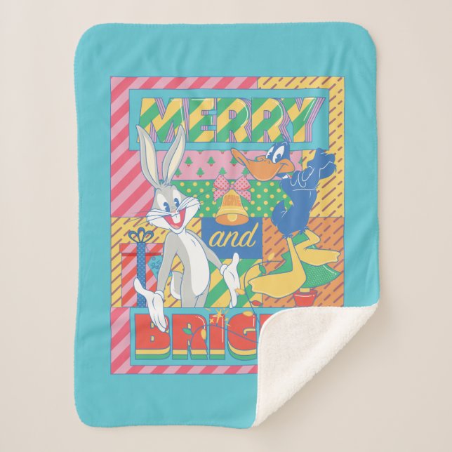 LOONEY TUNES™ | Merry and Bright Christmas Sherpa Blanket (Front)
