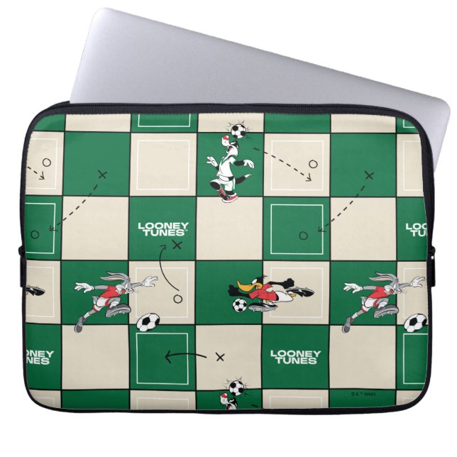 LOONEY TUNES™ Soccer Grid Pattern Laptop Sleeve (Front)