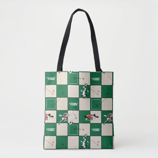 LOONEY TUNES™ Soccer Grid Pattern Tote Bag (Front)
