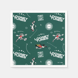 LOONEY TUNES™ Soccer Playbook Pattern Napkin