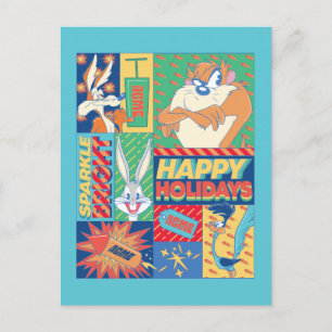 LOONEY TUNES™ Sparkle Bright Happy Holidays Postcard