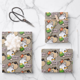 LOONEY TUNES™ Stylized Big Heads Wrapping Paper Sheet