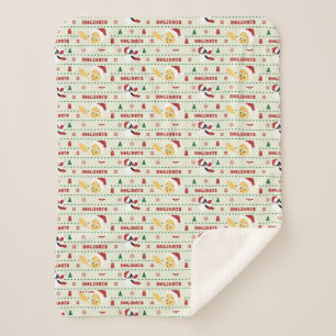 LOONEY TUNES™ SYLVESTER™ & TWEETY™ Holiday Pattern Sherpa Blanket