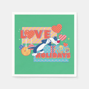 LOONEY TUNES™ SYLVESTER™ & TWEETY™Love Holidays Napkin
