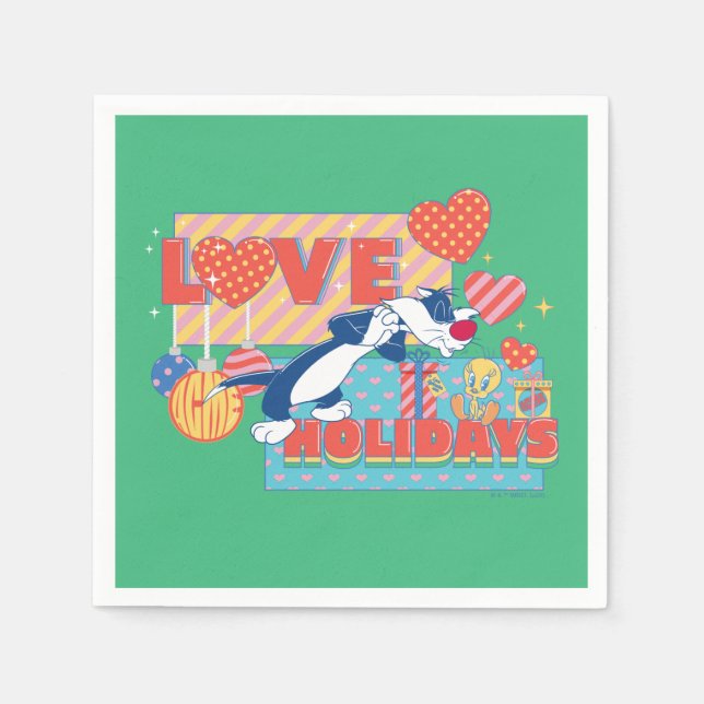 LOONEY TUNES™ | SYLVESTER™ & TWEETY™Love Holidays Napkin (Front)