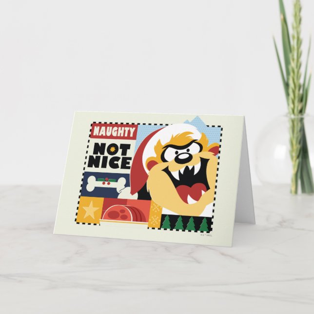 LOONEY TUNES™ TAZ™ Naughty Not Nice Holiday Card (Front)